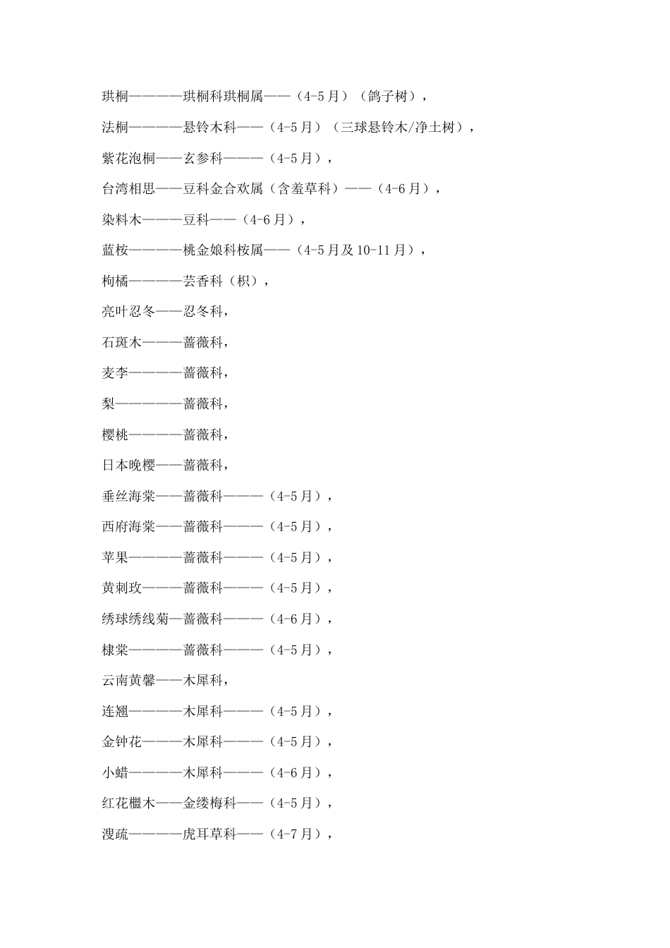 造价资料园林工程常用植物花期_第3页