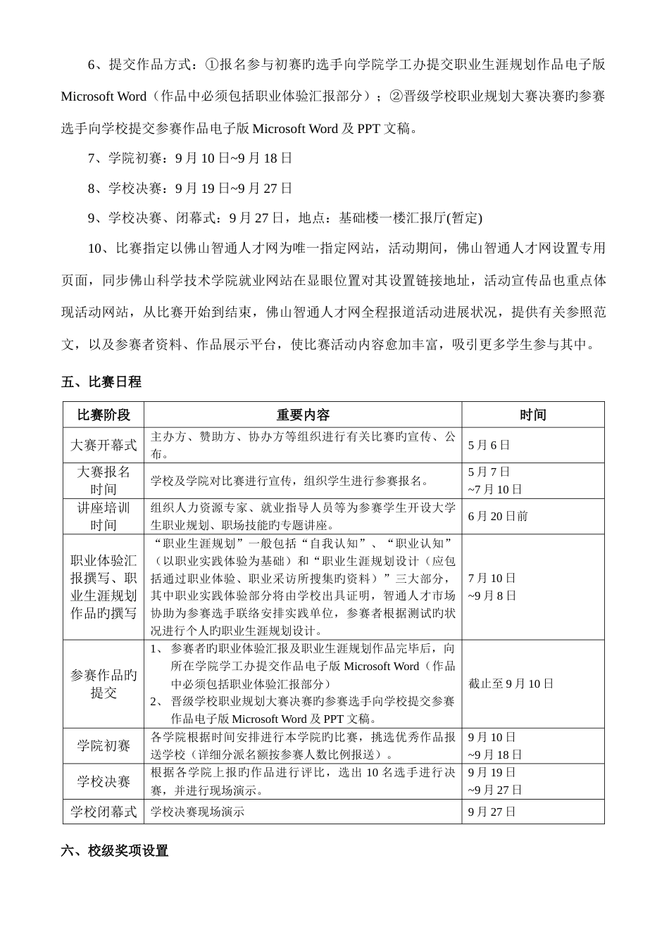 第六届大学生职业规划大赛活动方案_第2页