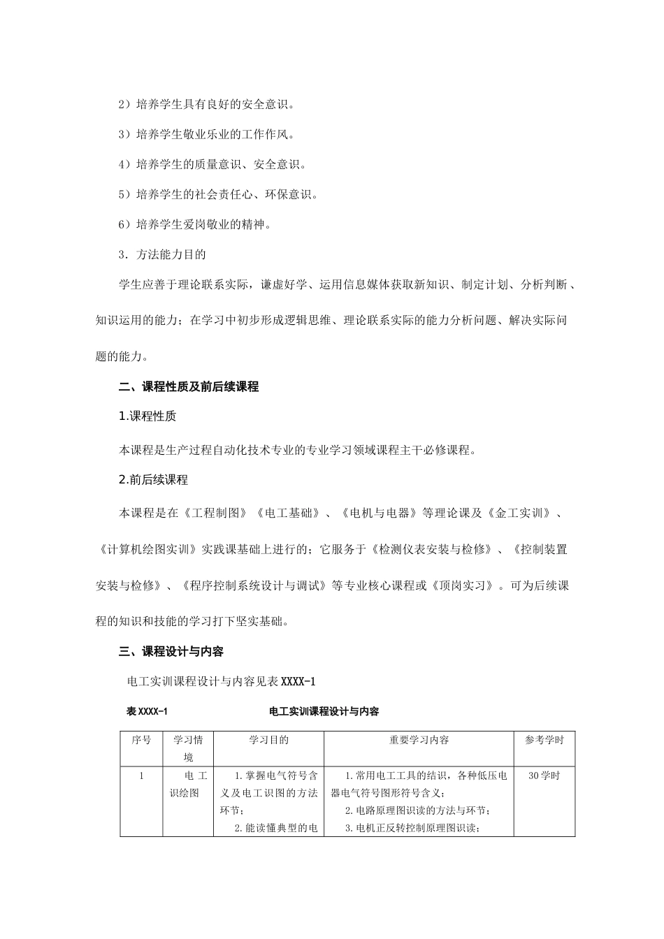 电工实训课程标准_第2页