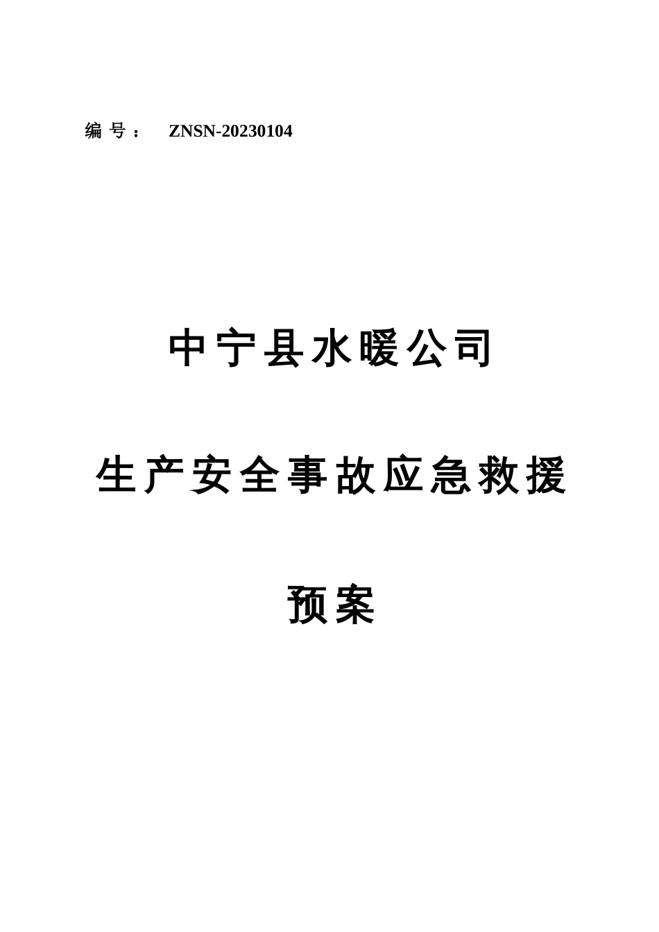 中宁县水暖公司生产安全事故应急救援预案_第1页