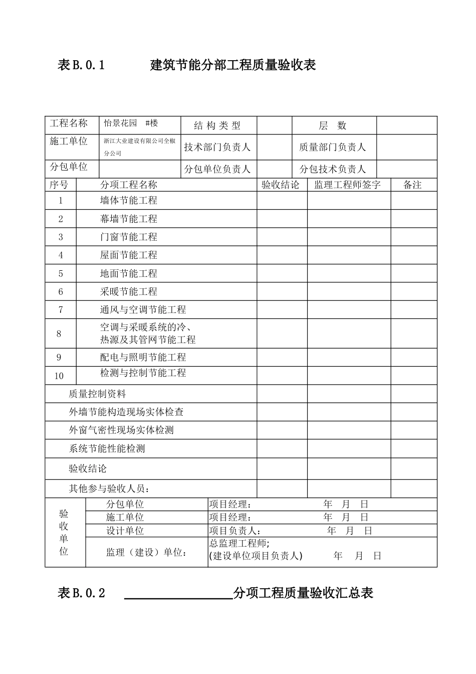 外墙保温节能工程验收资料表格_第1页