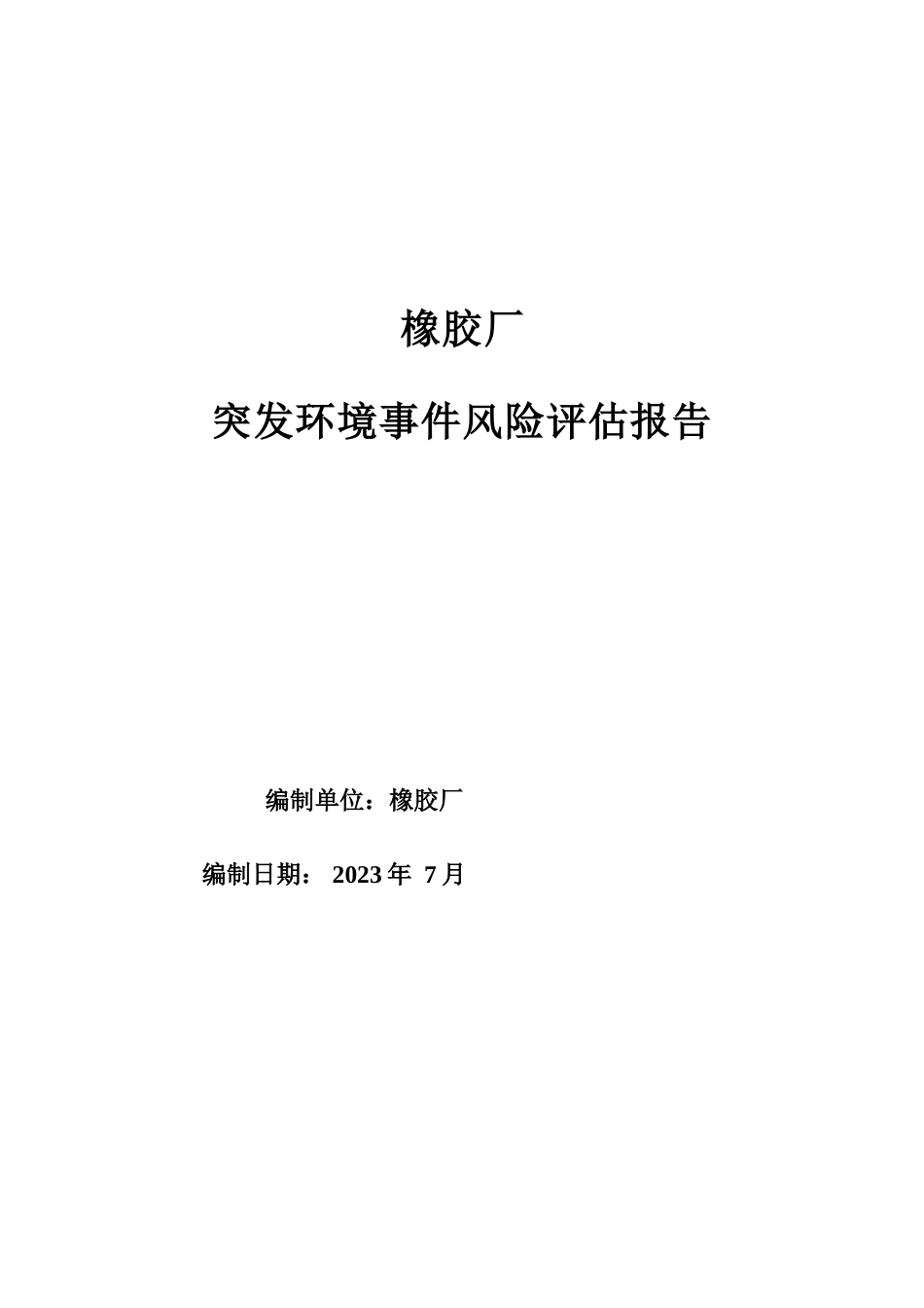 橡胶厂风险评估报告_第1页