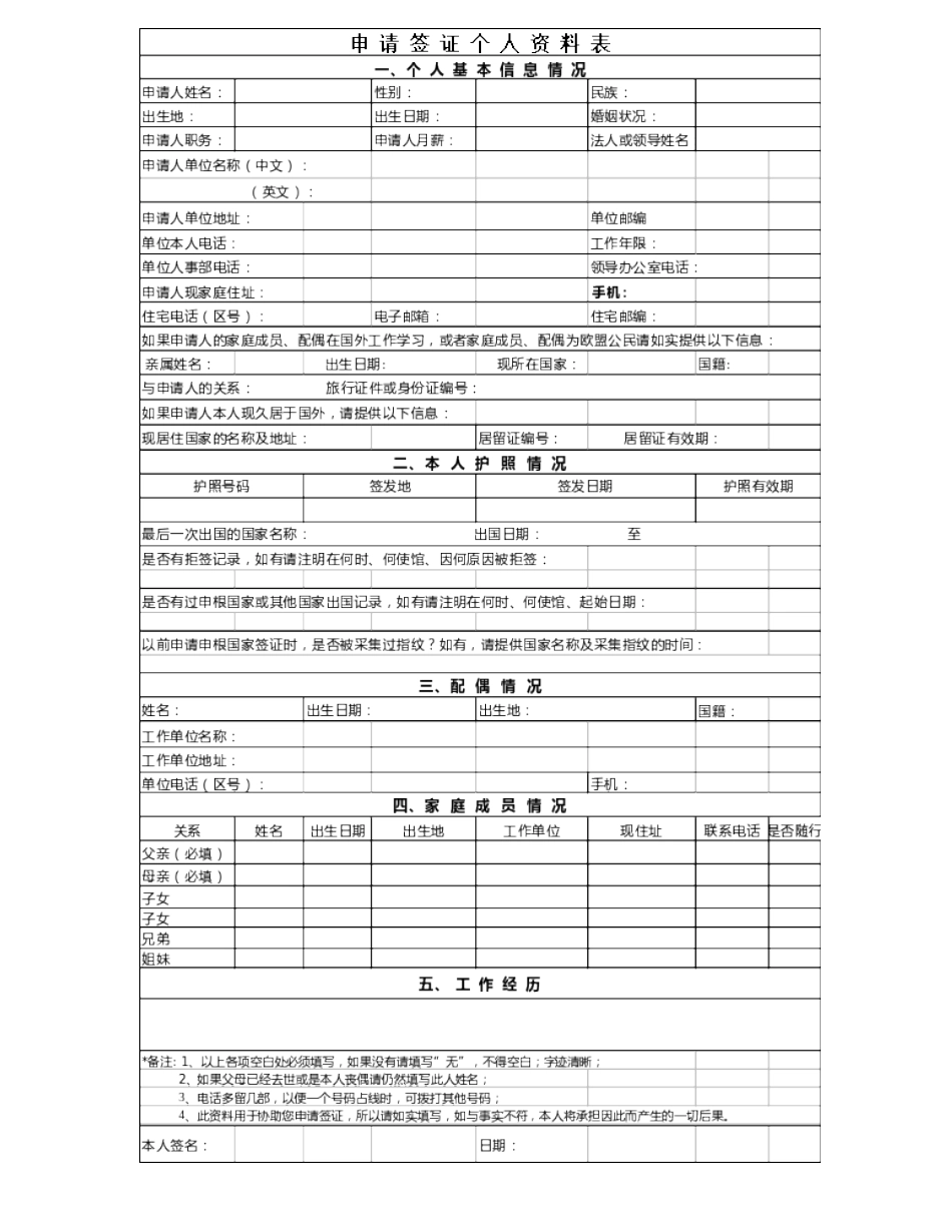 申根团体旅游签证申请表及范本_第1页