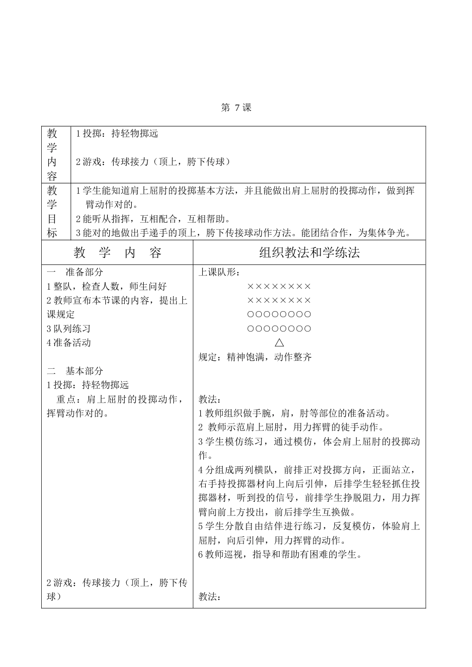 小学体育二年级下册全册教案表格式_第1页
