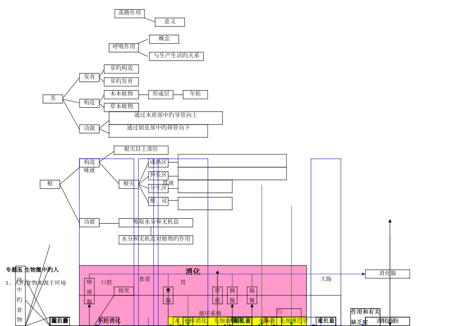 2023年初中生物知识点结构网络图带填空_第3页