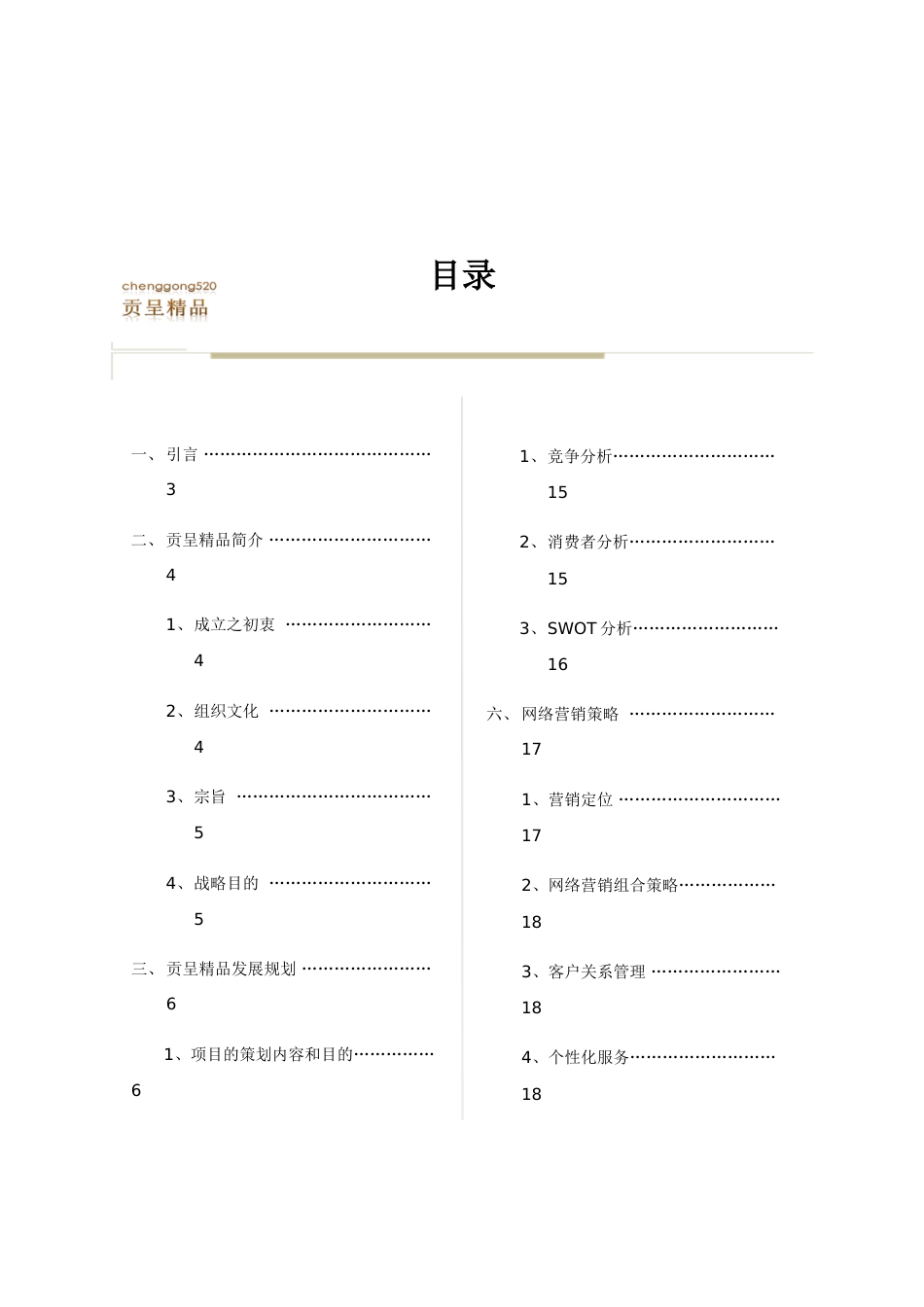 贡呈精品淘宝网店网络营销策划书_第3页