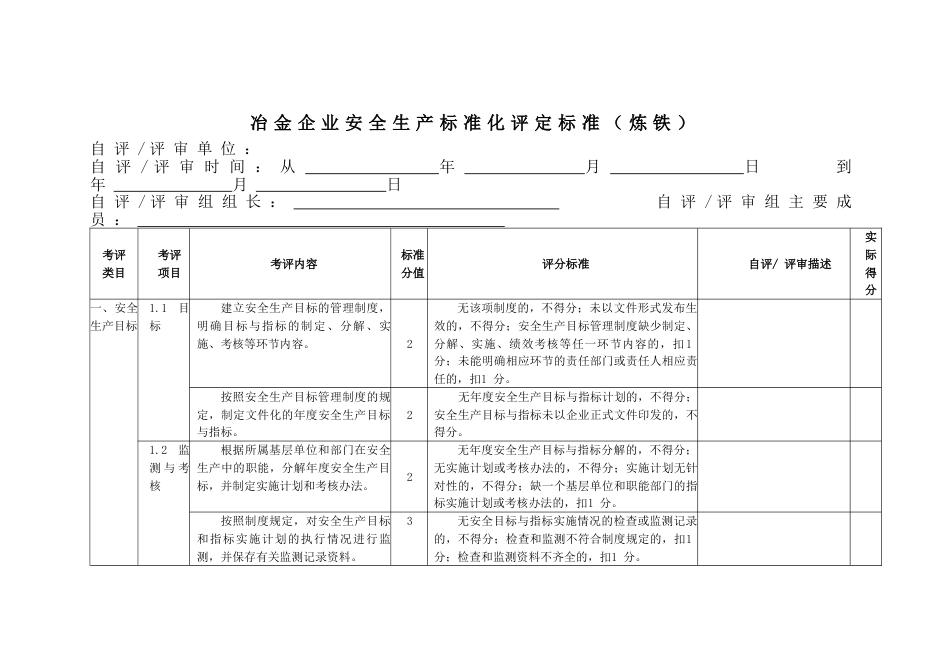 炼铁冶金企业安全生产标准化评定标准_第3页