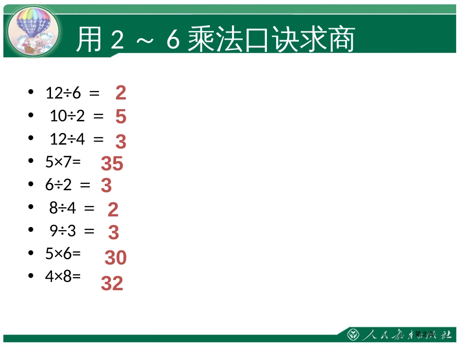 用6的乘法口诀求商市公开课金奖市赛课一等奖课件_第2页