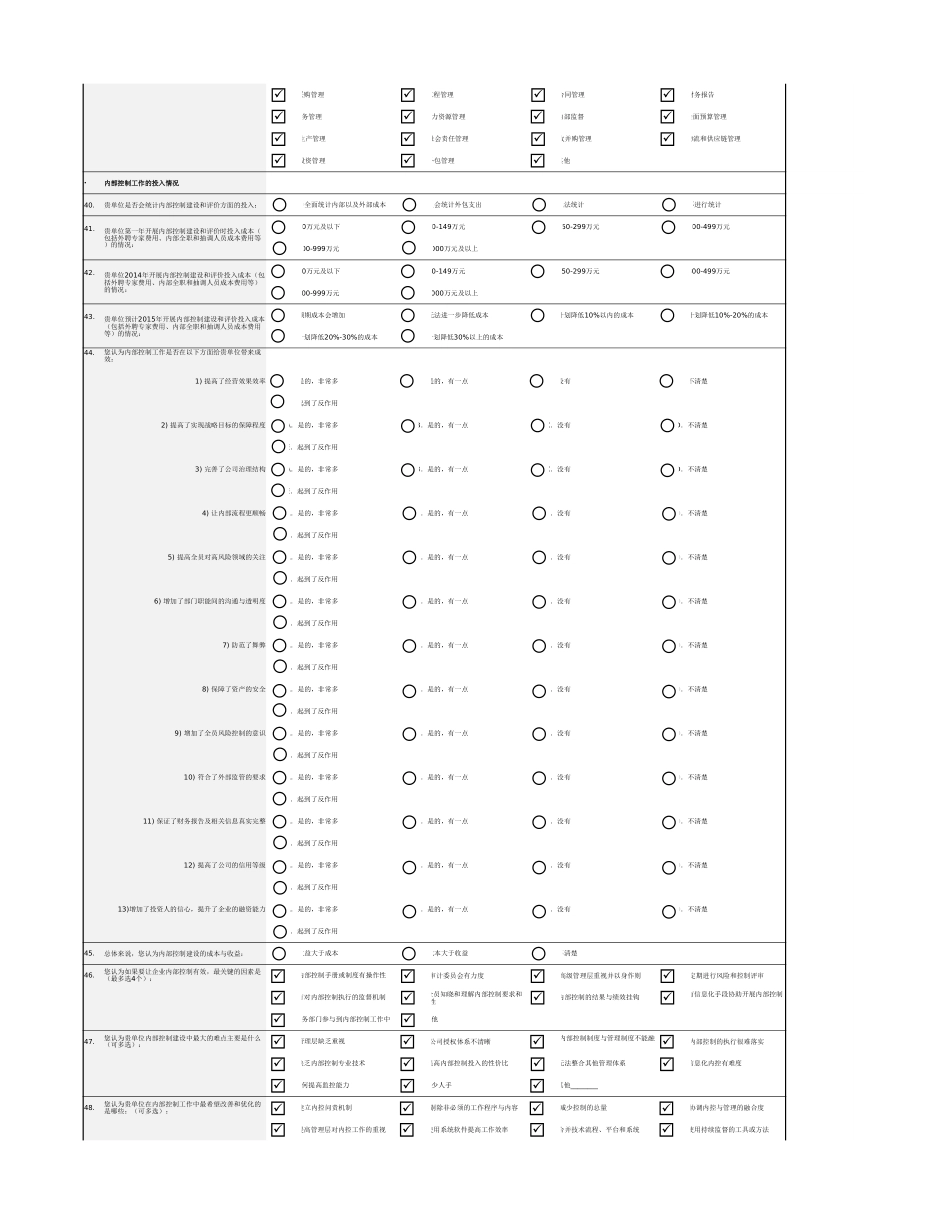 企业内部控制规范实施情况调查问卷及填写说明_第3页