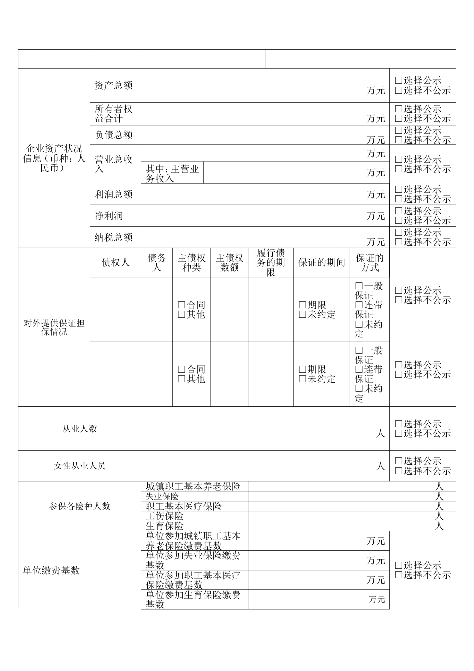 私营公司工商登记年度报告书（模板）_第2页