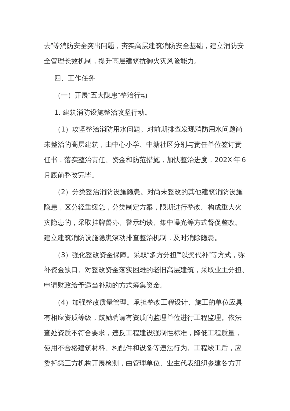 高层建筑消防安全综合治理工作方案示范文本_第2页