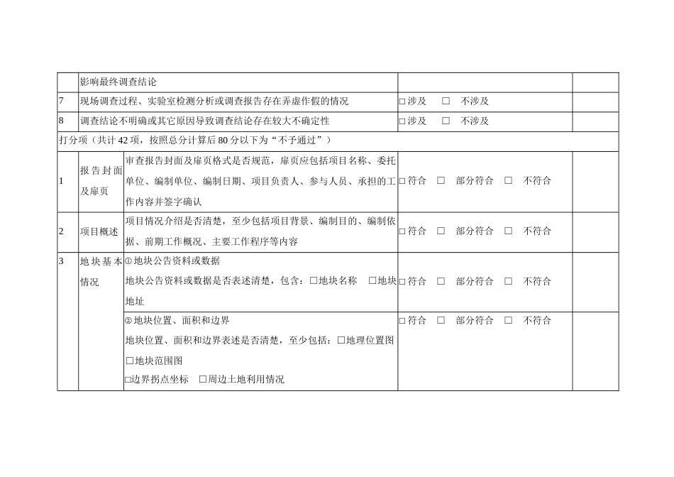 建设用地土壤污染状况调查报告技术审查指标_第2页