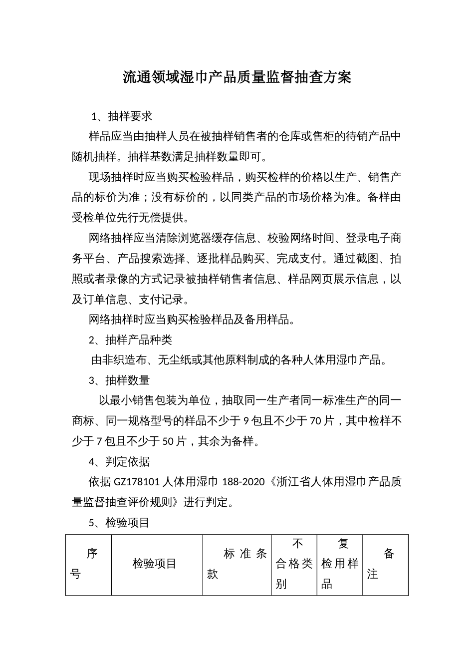 流通领域湿巾产品质量监督抽查方案_第1页