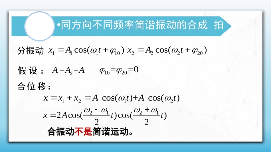 (60)--5.4.2 同方向不同频率简谐振动的合成_第1页