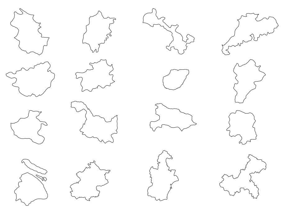 中国各省地图形状无字_第1页