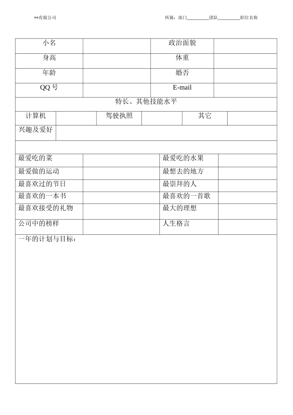 员工信息采集表入职登记表_第2页