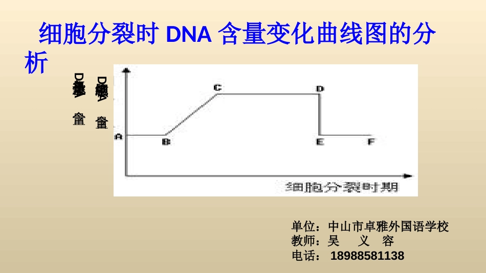 细胞分裂时DNA含量变化曲线图的分析—吴义容_第1页