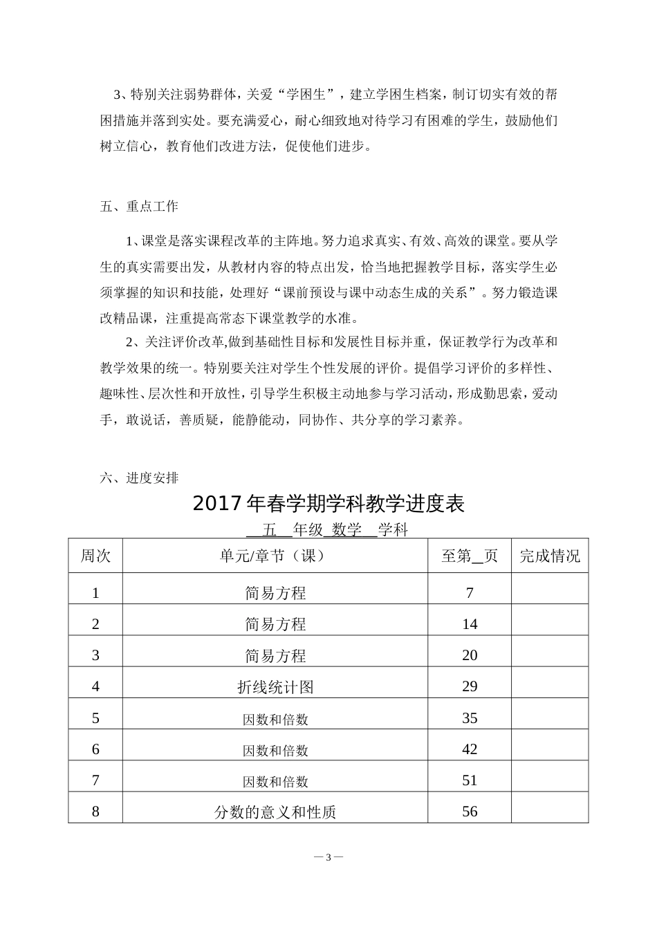 苏教版五年级下册数学备课组工作计划_第3页