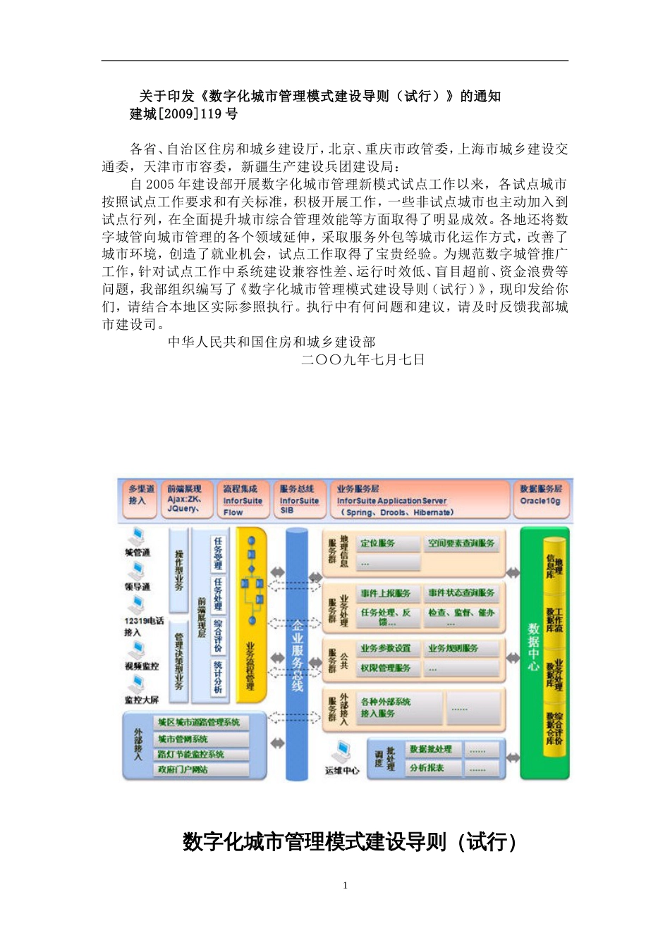 数字化城市管理模式建设导则(试行)_第1页