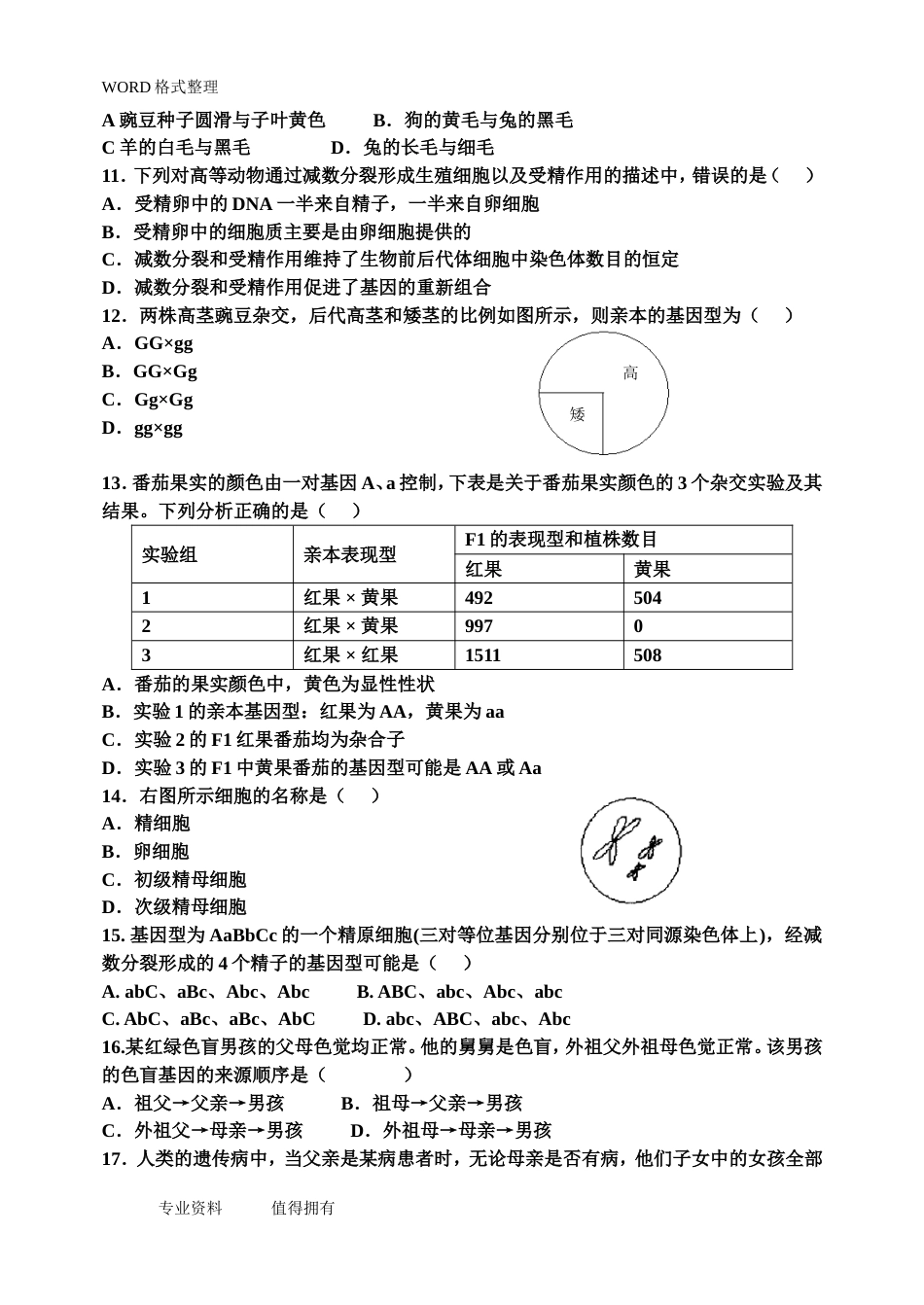 孟德尔遗传定律综合试题及答案解析_第2页