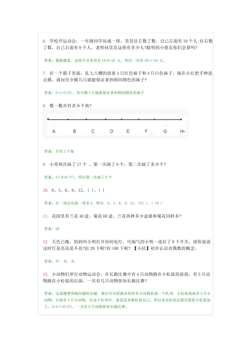 小学一年级奥数题及答案100道综合练习题及答案[共11页]_第3页