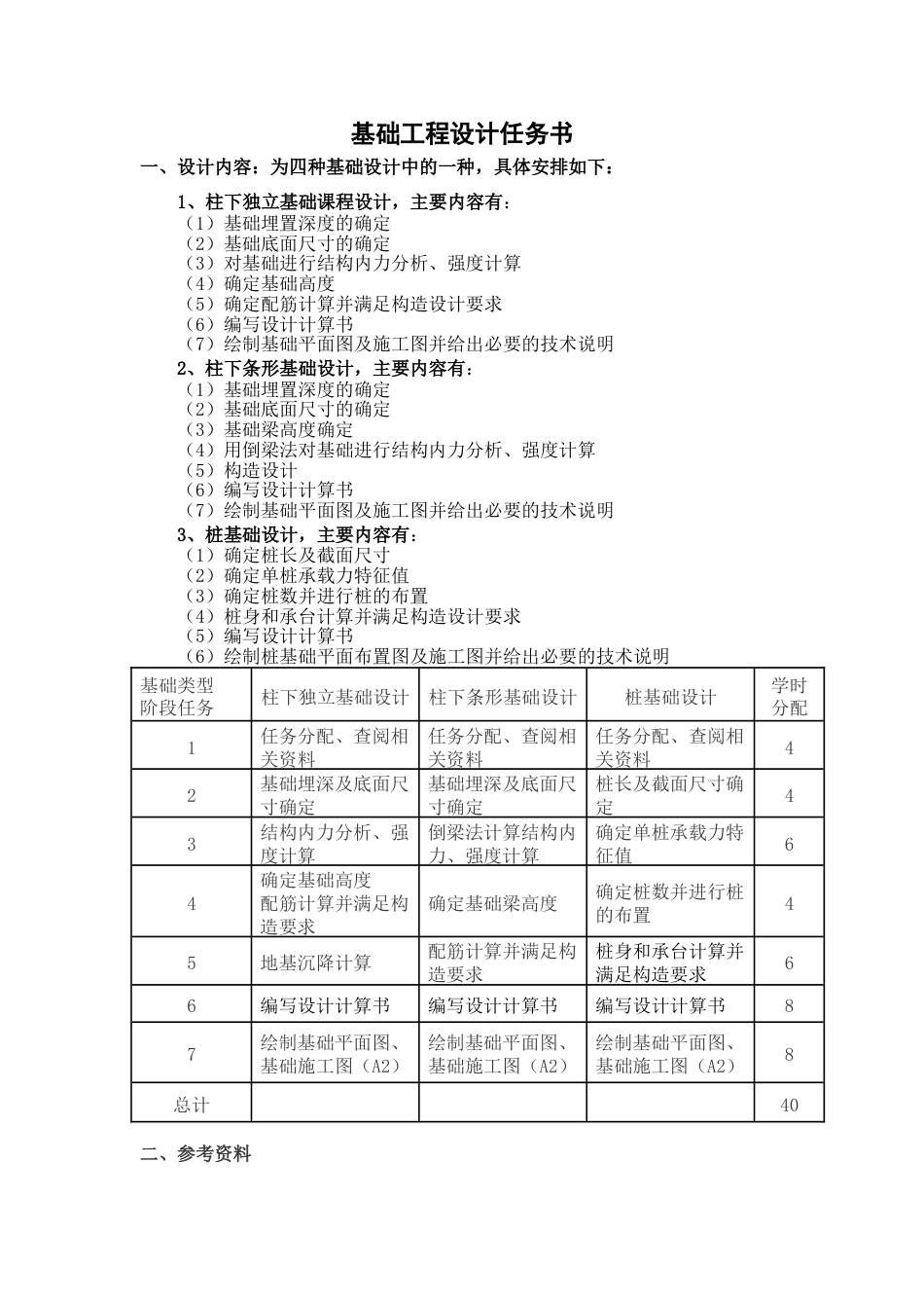 基础工程设计任务书土木_第1页