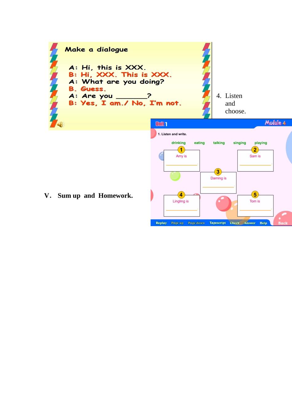 Module4Unit1Whatareyoudoing英语教案[4页]_第3页