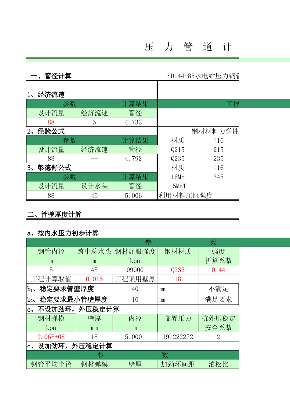 压力管道计算表[4页]_第1页