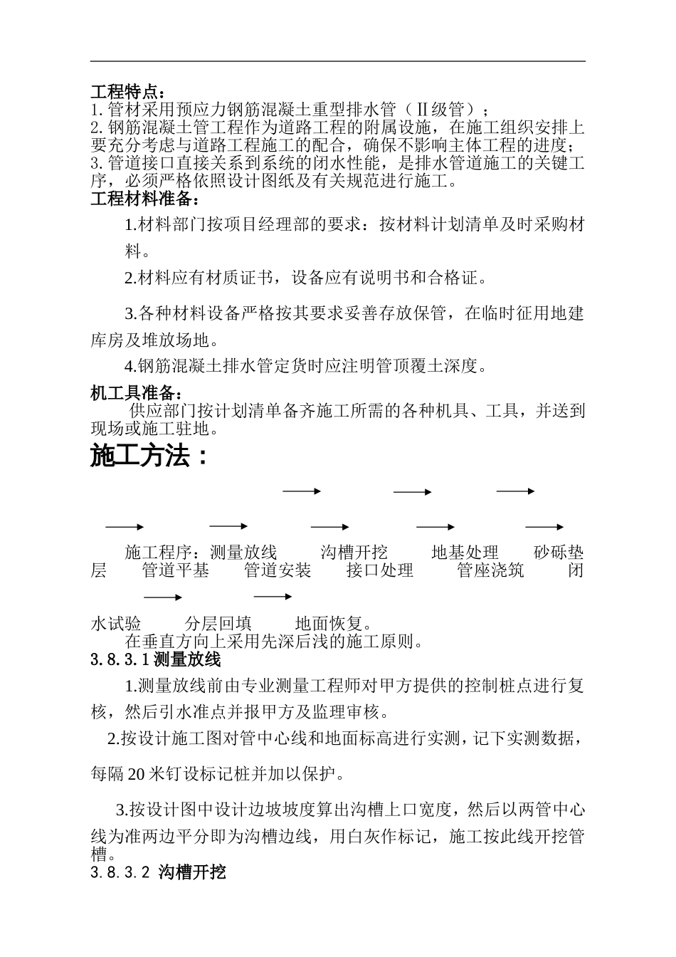 钢筋混凝土排水管施工方案[6页]_第1页