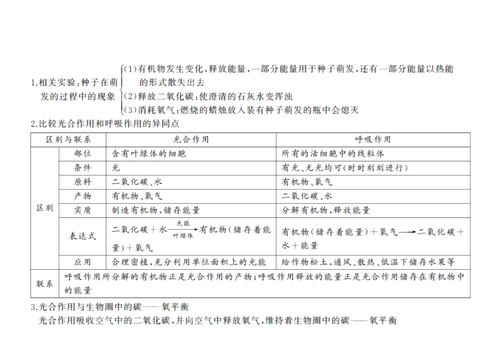 2016中考精英总复习生物习题课件第五章绿色植物与生物圈中的碳—氧平衡._第3页