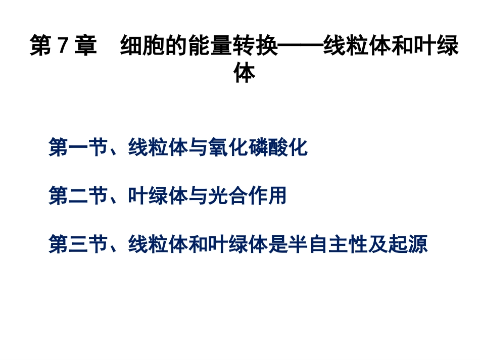(3.7)--第7章 线粒体和叶绿体_第1页