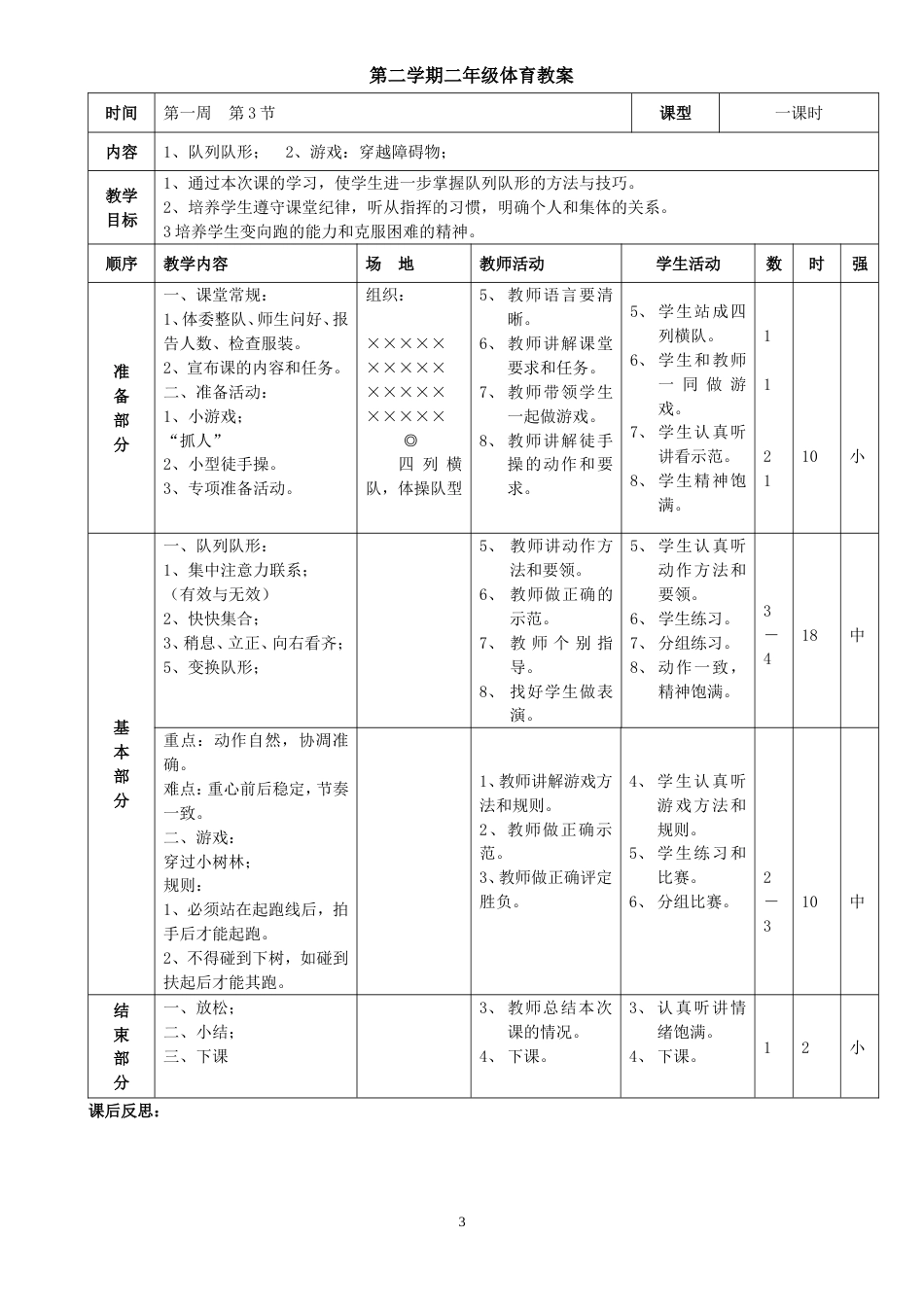 小学二年级下学期体育课教案全册[共68页]_第3页