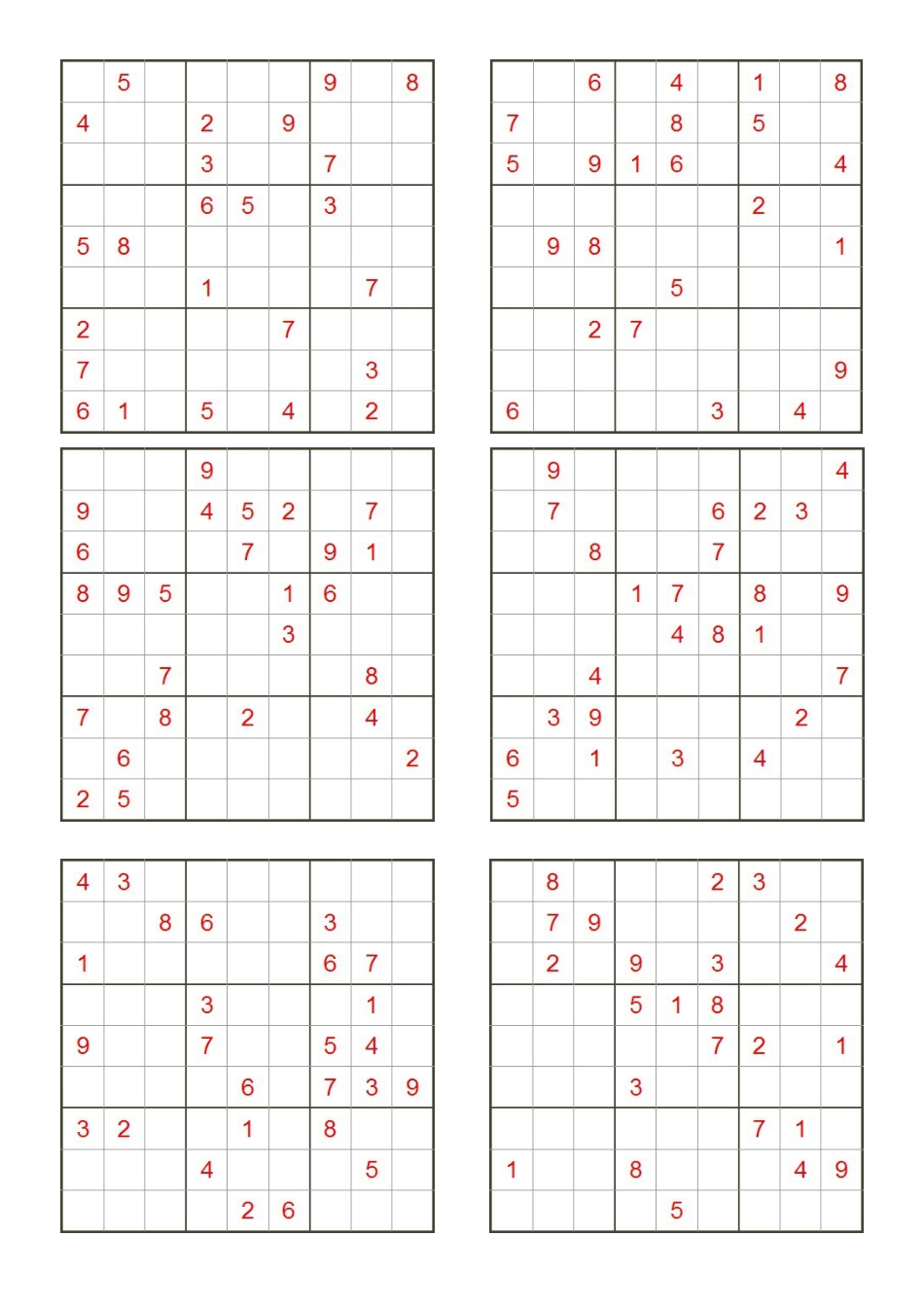 数独题目(A4打印版)(无答案)[40页]_第3页