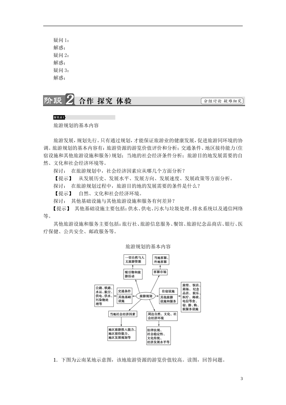 2017高中地理第4章旅游开发与保护第1节旅游规划学案_第3页