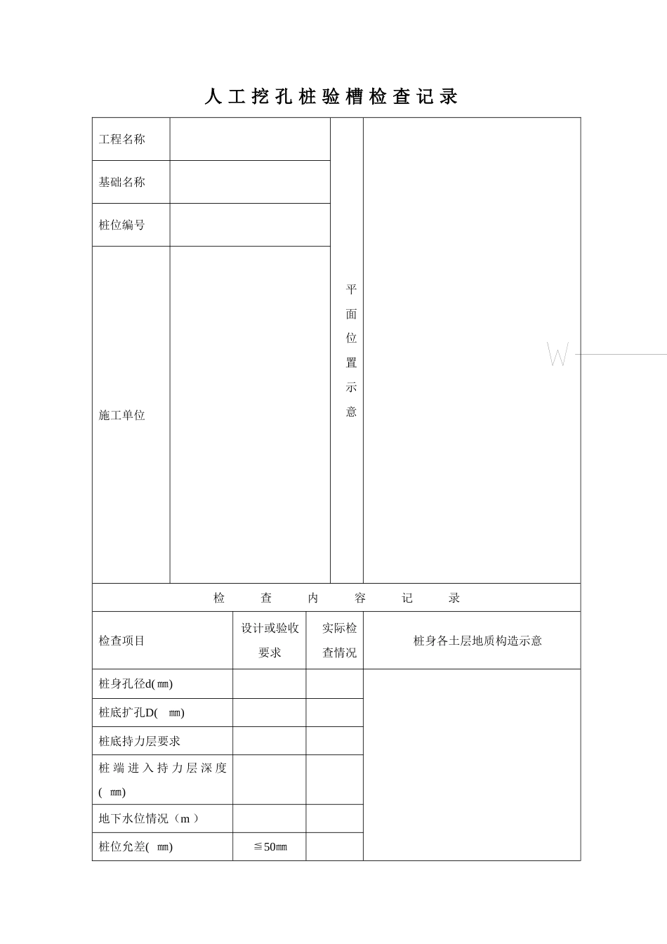 人工挖孔桩记录表格[10页]_第1页