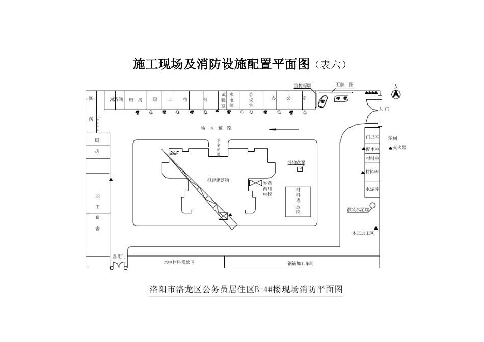 施工现场及消防设施配置平面图表六_第1页