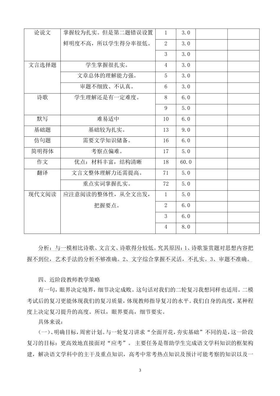 高三二模语文试卷质量分析_第3页