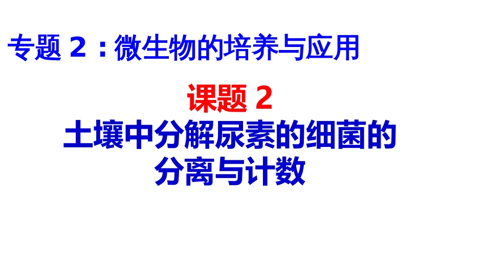 土壤中分解尿素的细菌的分离与计数公开课[共28页]_第1页