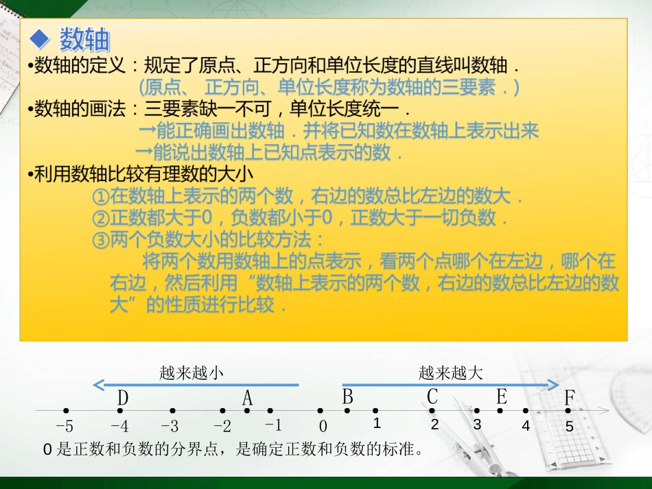 教案课件1.3：负数的初步认识第3课时整理与复习_第3页