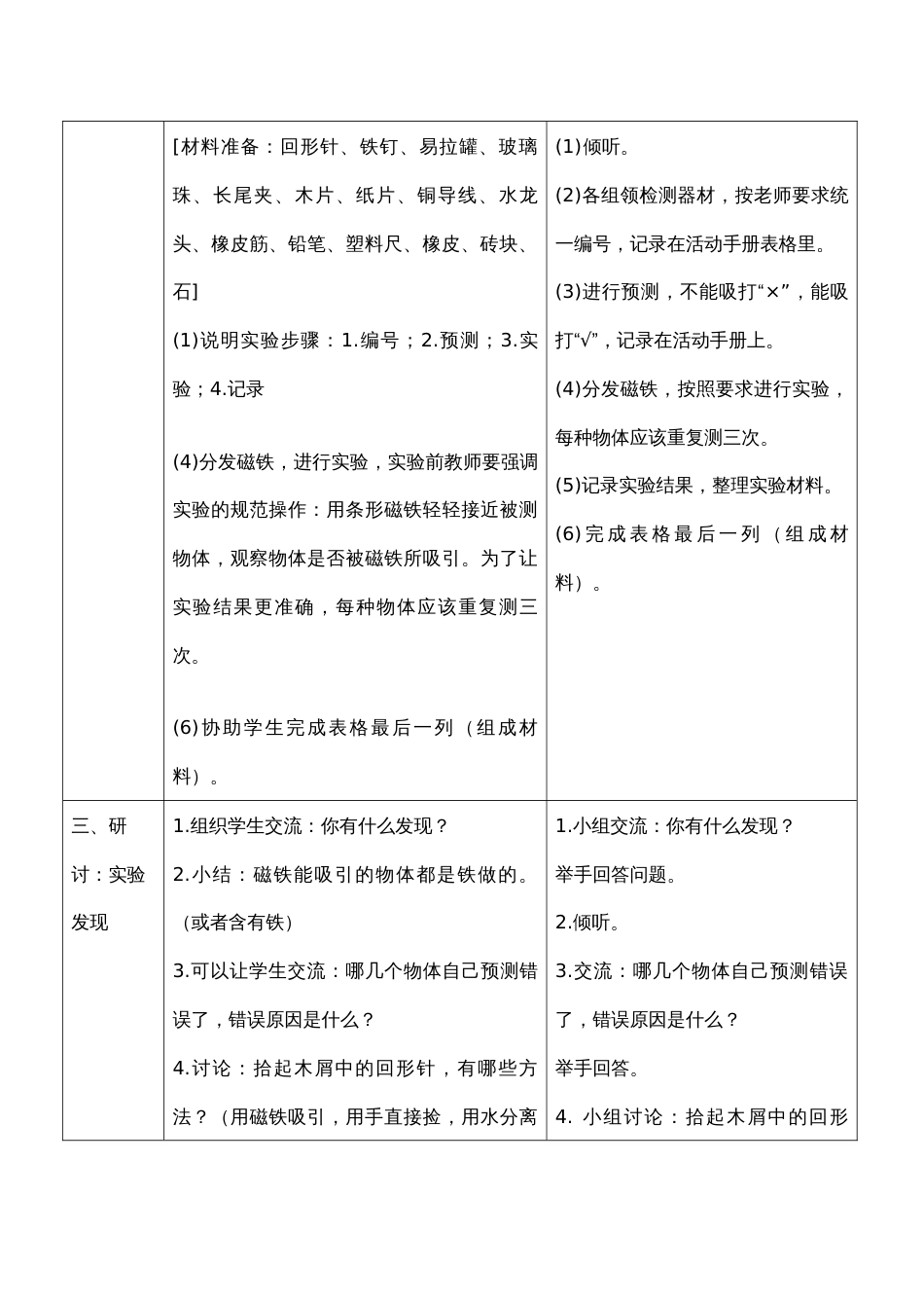 2018版二年级下册科学教科版第一单元《磁铁》教案从容SQ辛_第3页