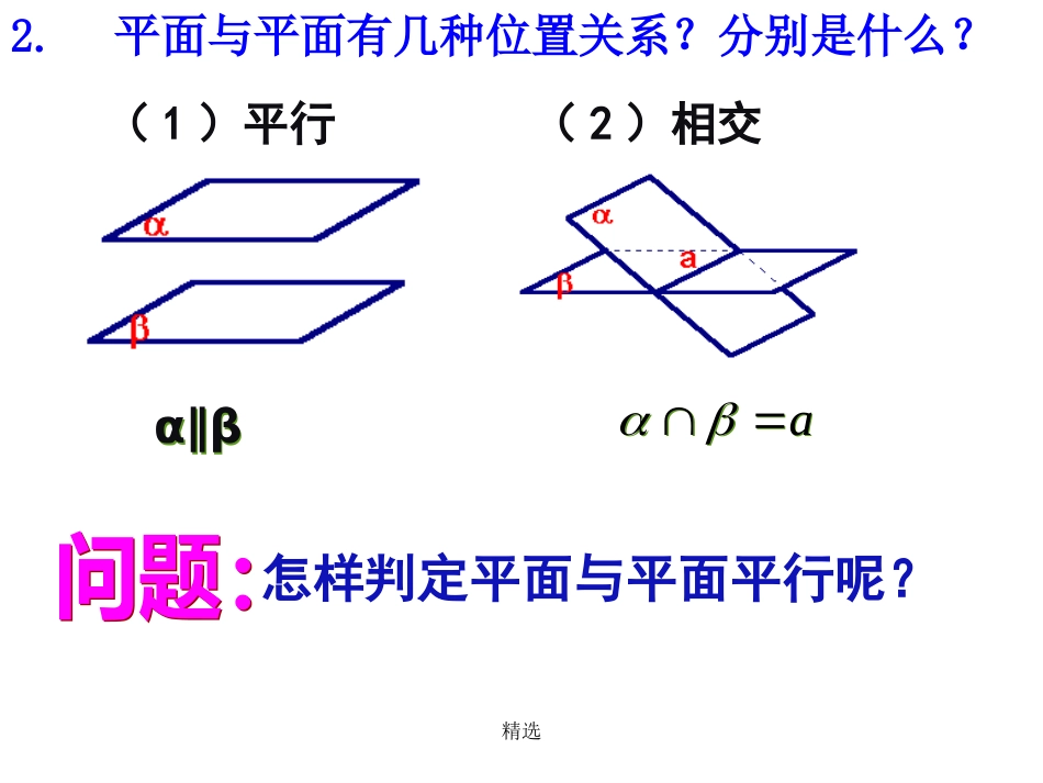 新版平面与平面平行的判定定理学习课件._第2页