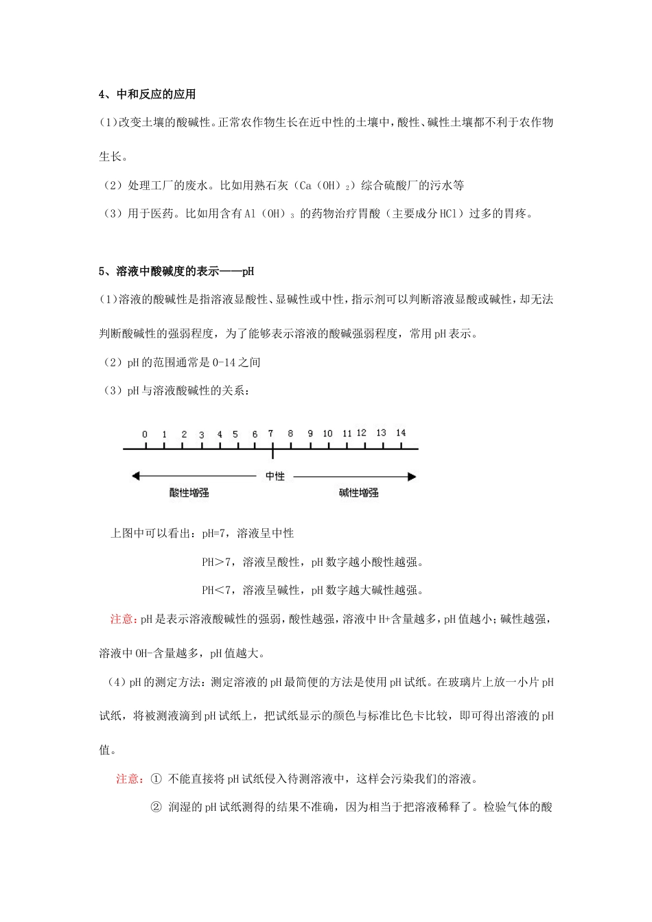 九年级化学《酸和碱》酸碱中和反应知识点整理_第2页