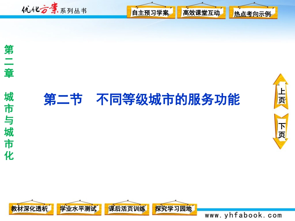 高一地理必修二第二章第二节不同等级城市的服务功能._第1页