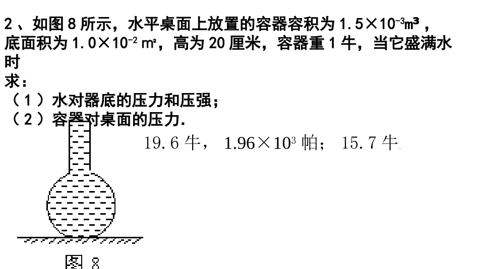 固体和液体压强的典型计算题含答案[23页]_第2页