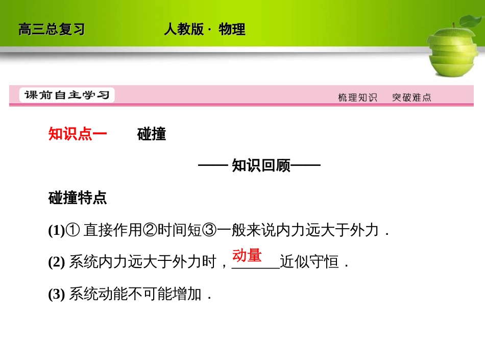 新课标2012届高考物理总复习配套课件152课时2碰撞爆炸与反冲_第2页