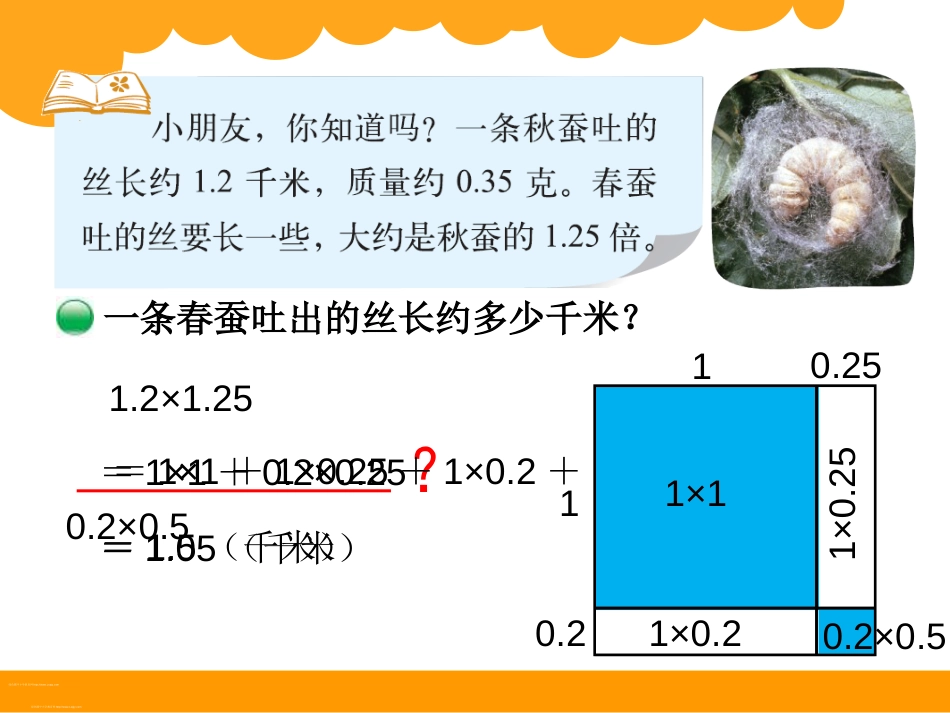 新北师大版小学四年级下册数学第三单元小数乘法《蚕丝》课件_第3页