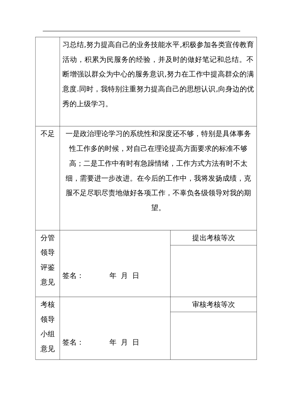 事业单位工作人员年度考核登记表有个人总结_第2页