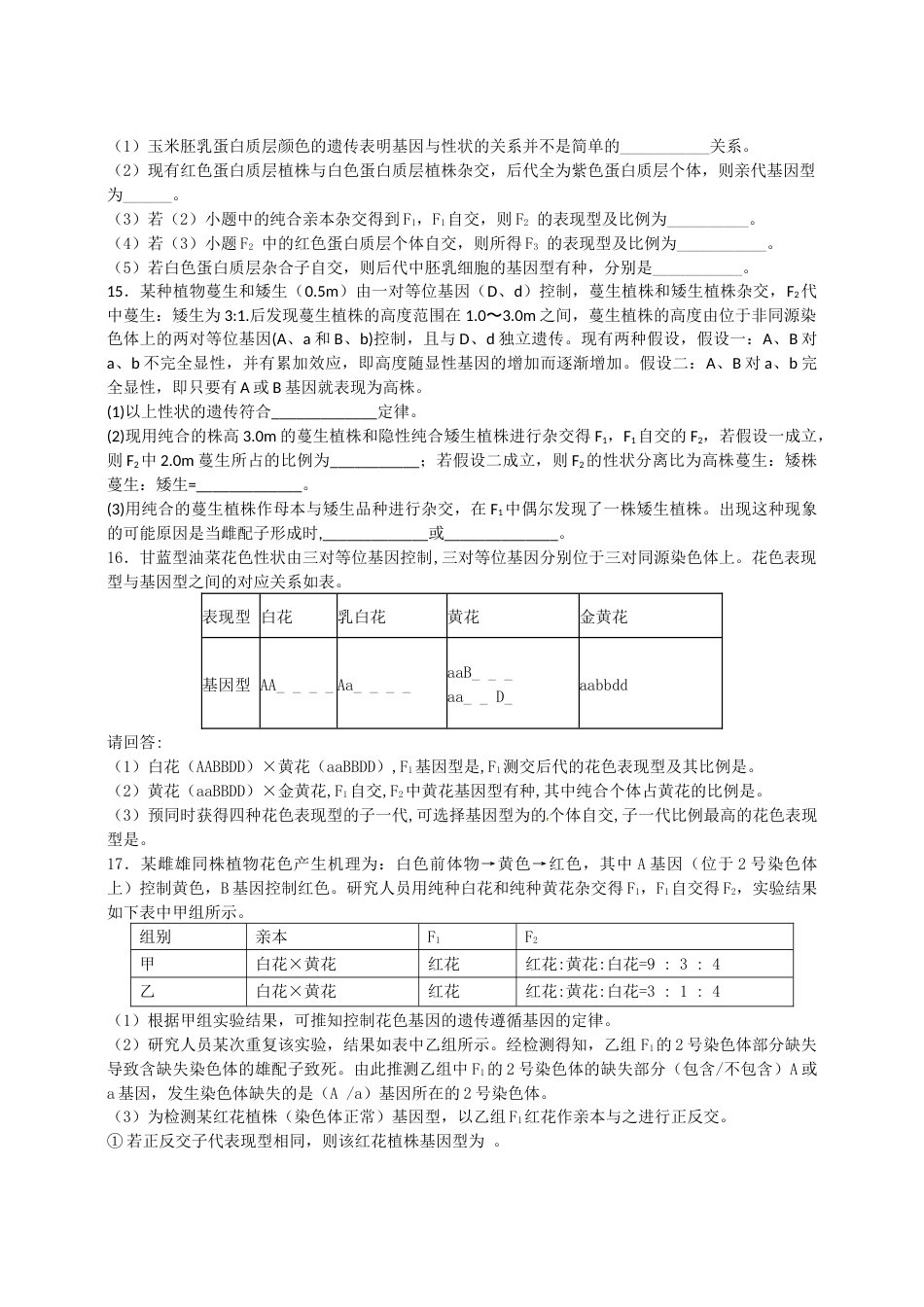 高中生物必修二孟德尔遗传定律练习题[7页]_第3页