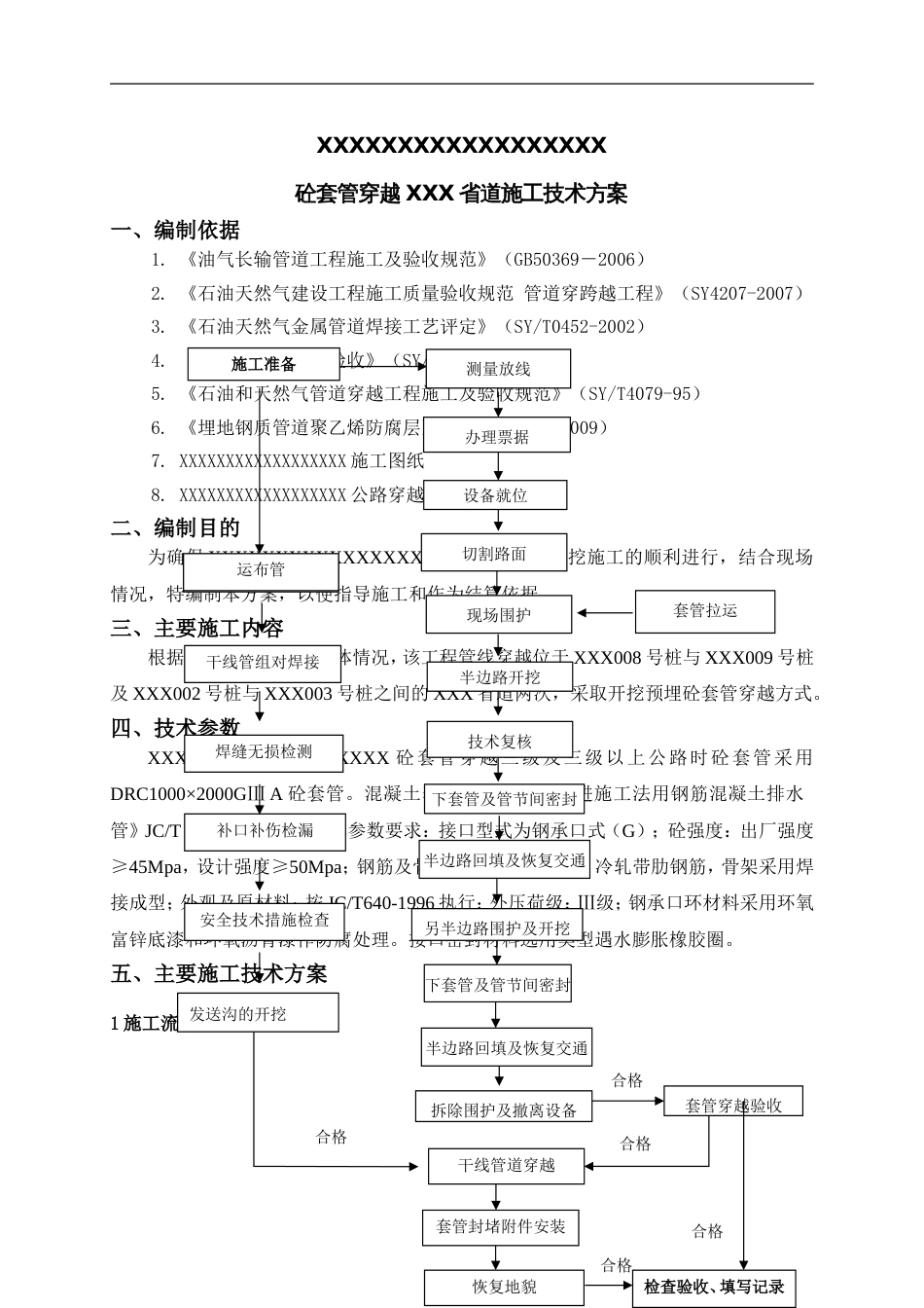 长输管道大开挖带套管穿越XXX省道施工方案[11页]_第3页