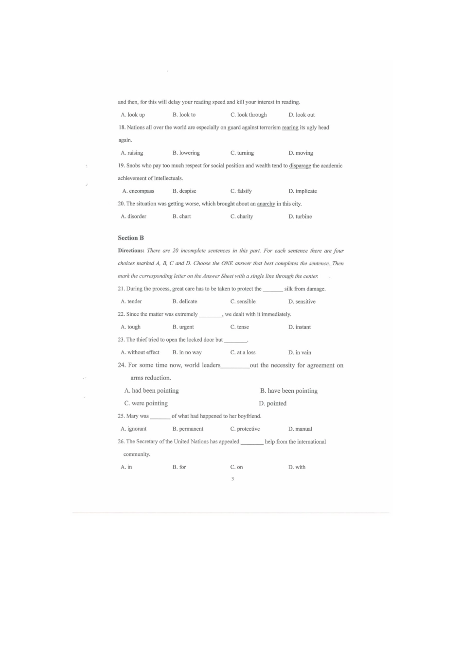 西安科技大学2016考博英语试题_第3页